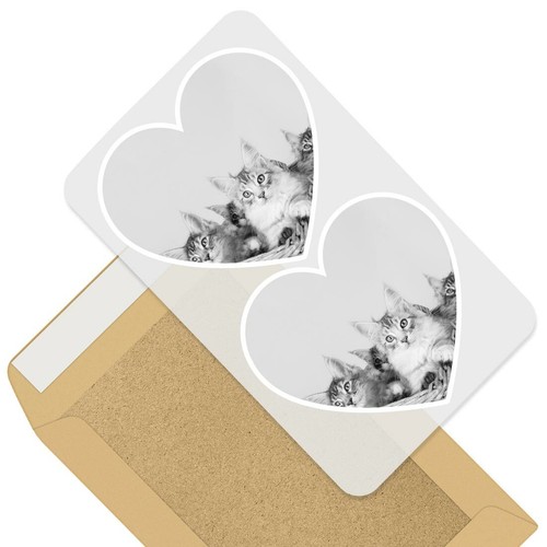 Heart stickers bw - stickers, cm