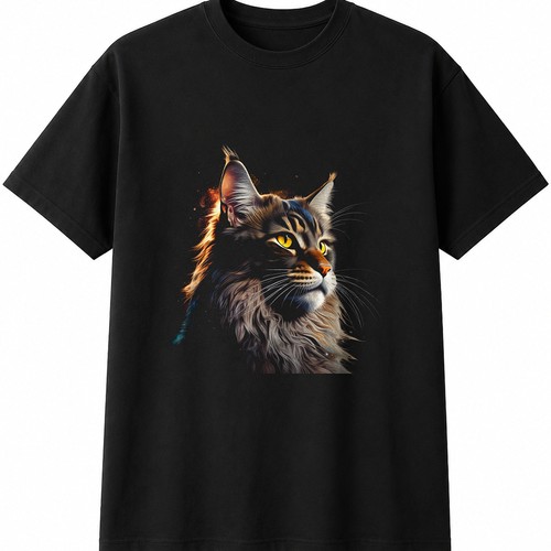 Graphic maine coon glowing cat - graphic,