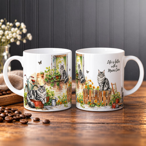 Personalised maine coon - personalised, mug